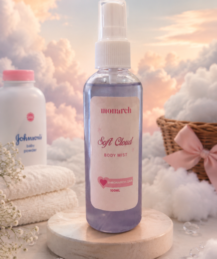 Soft cloud body spray