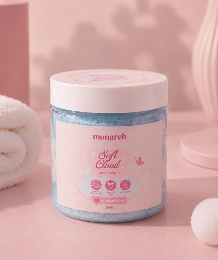 Soft cloud body scrub